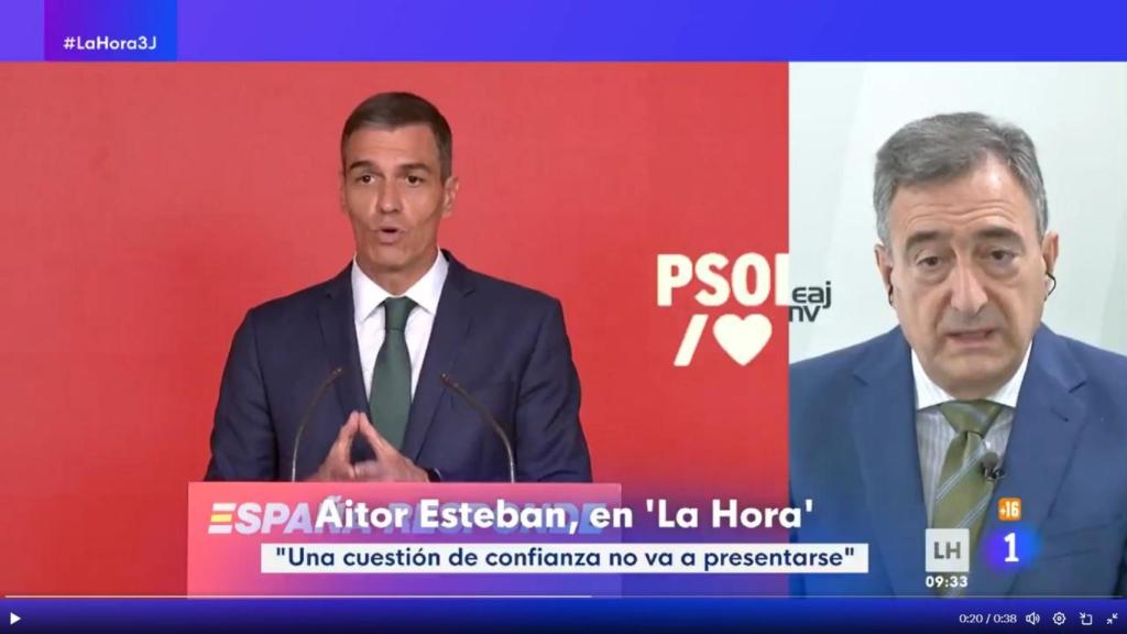 Aitor Esteban durante su entrevista en La 1.