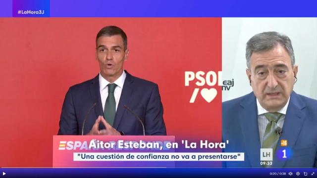 Aitor Esteban durante su entrevista en La 1.