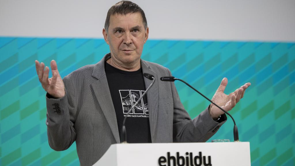 El coordinador general de EH Bildu, Arnaldo Otegi, ha comparecido este jueves en San Sebastián para presentar un análisis de la situación política. EFE/Javier Etxezarreta