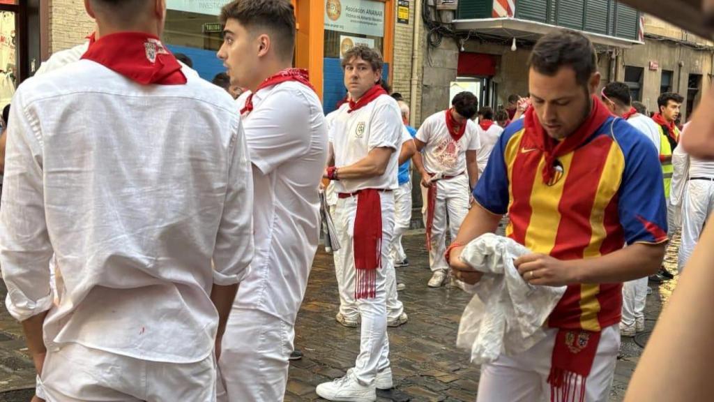 Eneko Andueza preparado para el encierro de San Fermín / C Global