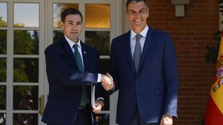 El presidente del Gobierno, Pedro Sánchez, y el lehendakari, Imanol Pradales, en Moncloa