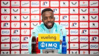 Iñaki Williams en la rueda de prensa de Lezama / Athletic Club