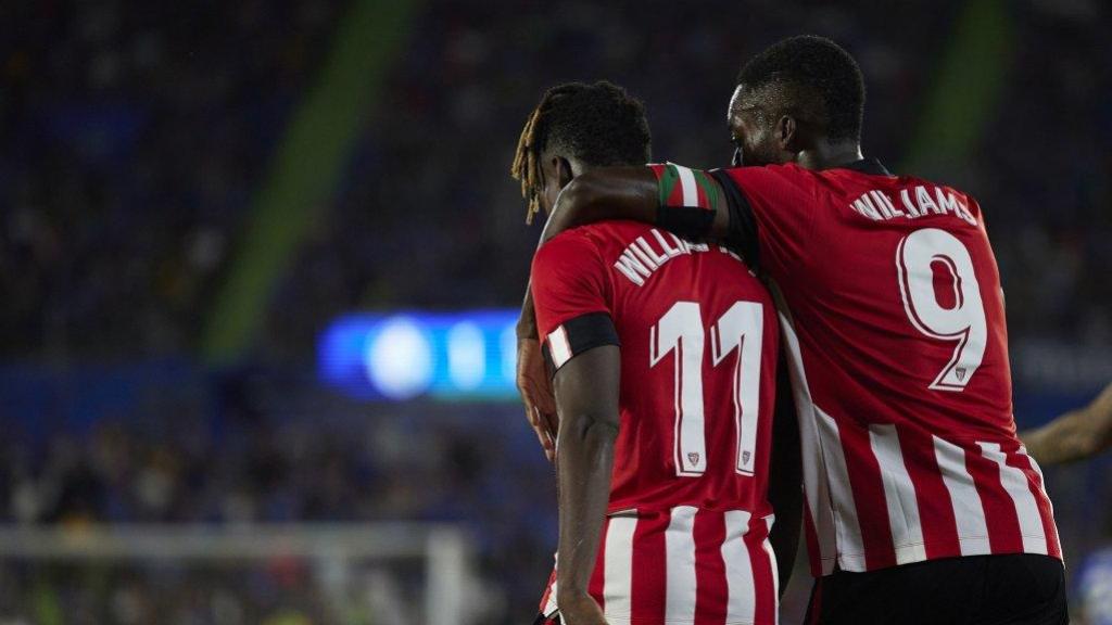 Los hermanos Williams, durante un encuentro con el Athletic Club.