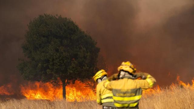 Bomberos trabajan para extinguir el incendio