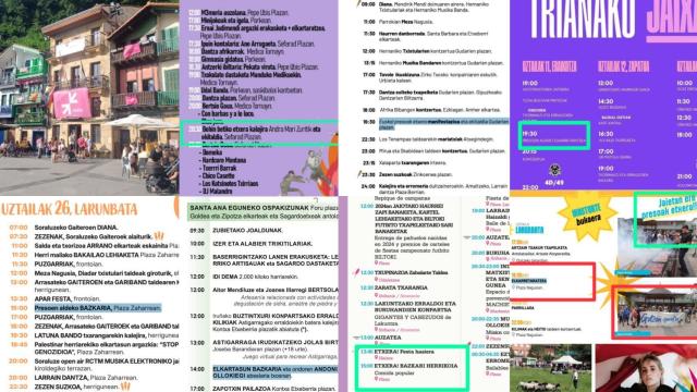 Paellada, chocolatada y kalejira: los 26 actos en apoyo a ETA incluidos en programas de fiestas