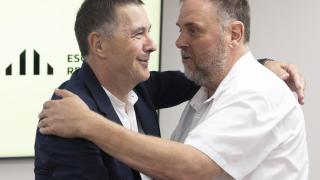 Los líderes de EH Bildu y ERC, Arnaldo Otegi y Oriol Junqueras