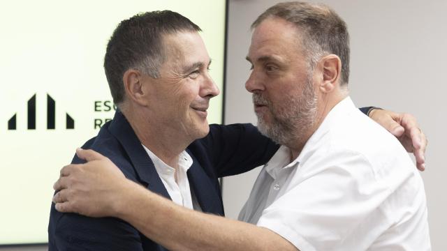Los líderes de EH Bildu y ERC, Arnaldo Otegi y Oriol Junqueras