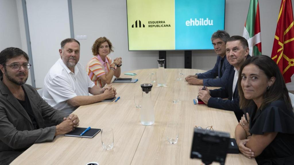 La reunión del pasado lunes entre ERC y EH Bildu en San Sebastián.