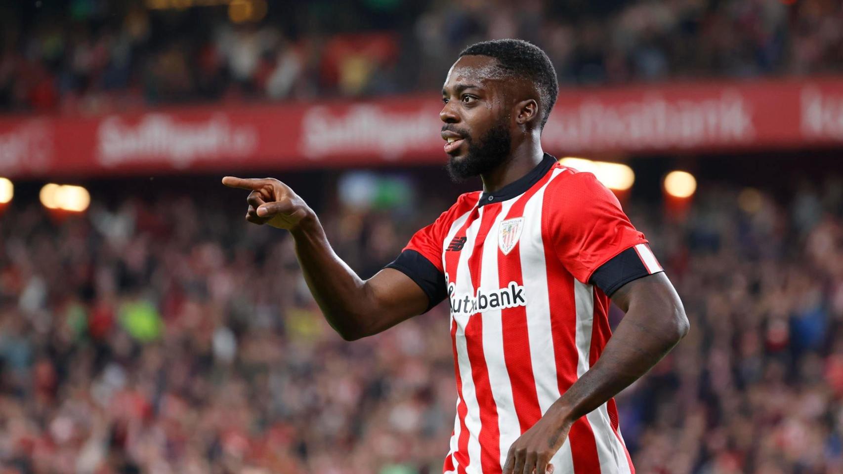 El delantero del Athletic de Bilbao Iñaki Williams celebra un gol