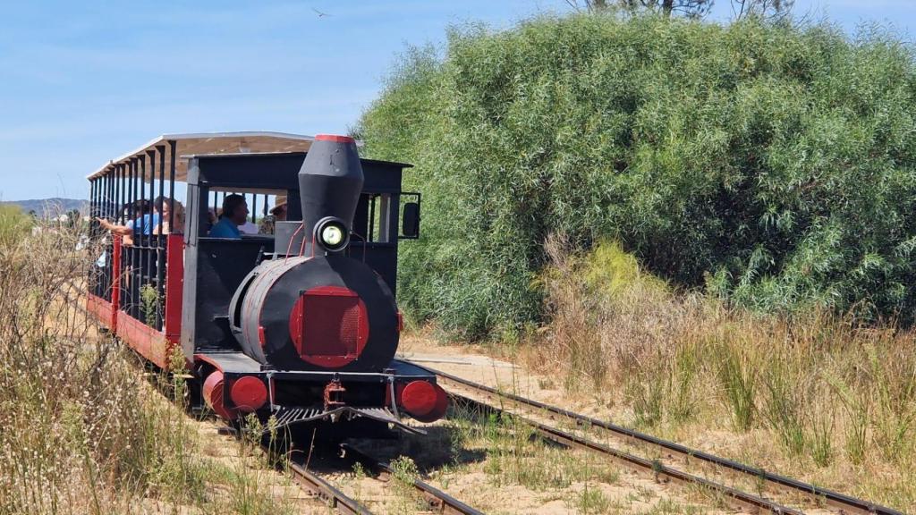 El pequeño convoy, hoy turístico, servía hace setenta años para transportar suministros a los pescadores y llevar el atún al pueblo