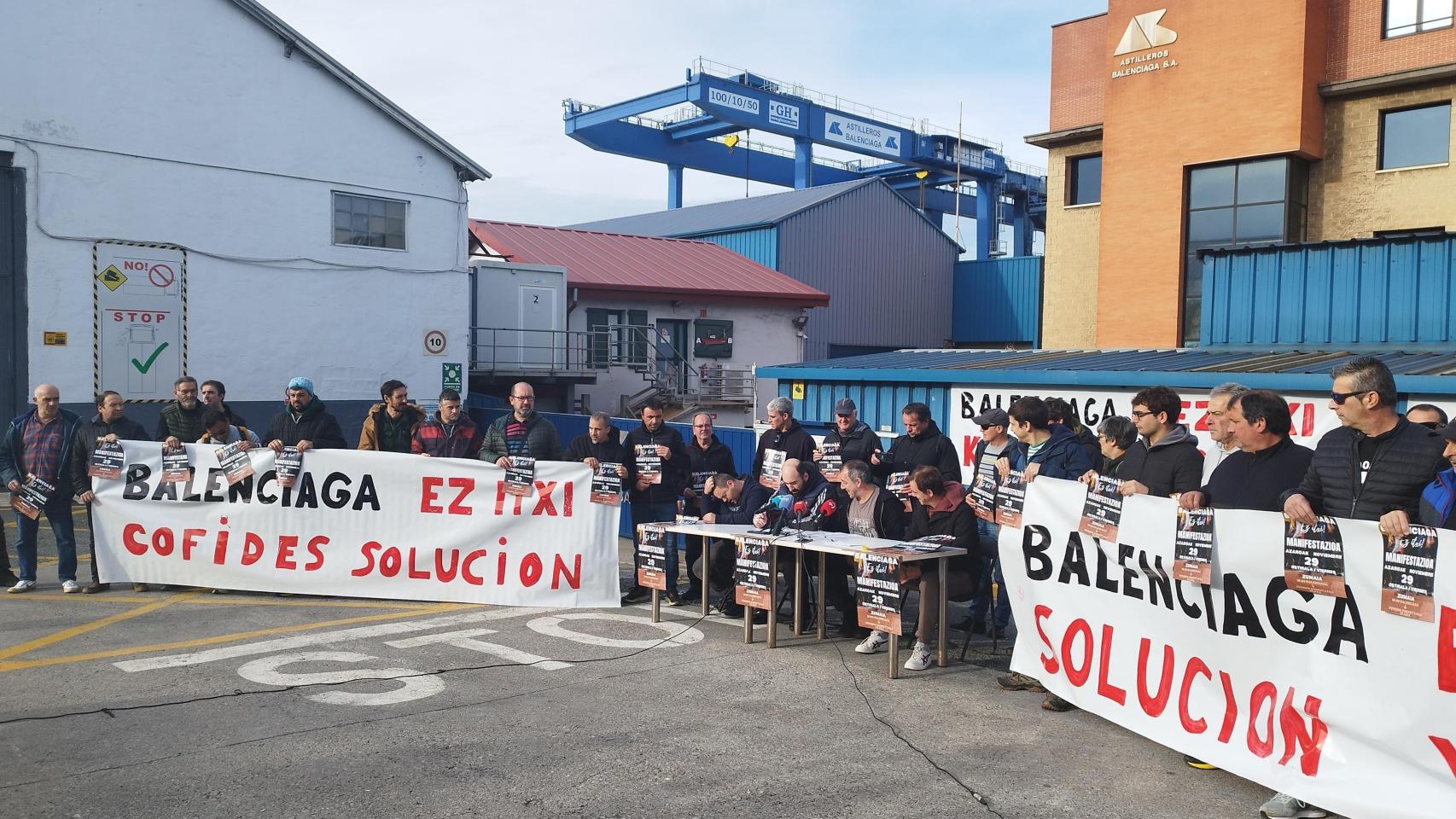 Movilización de trabajadores de Astilleros Balenciaga a finales del año pasado / Europa Press