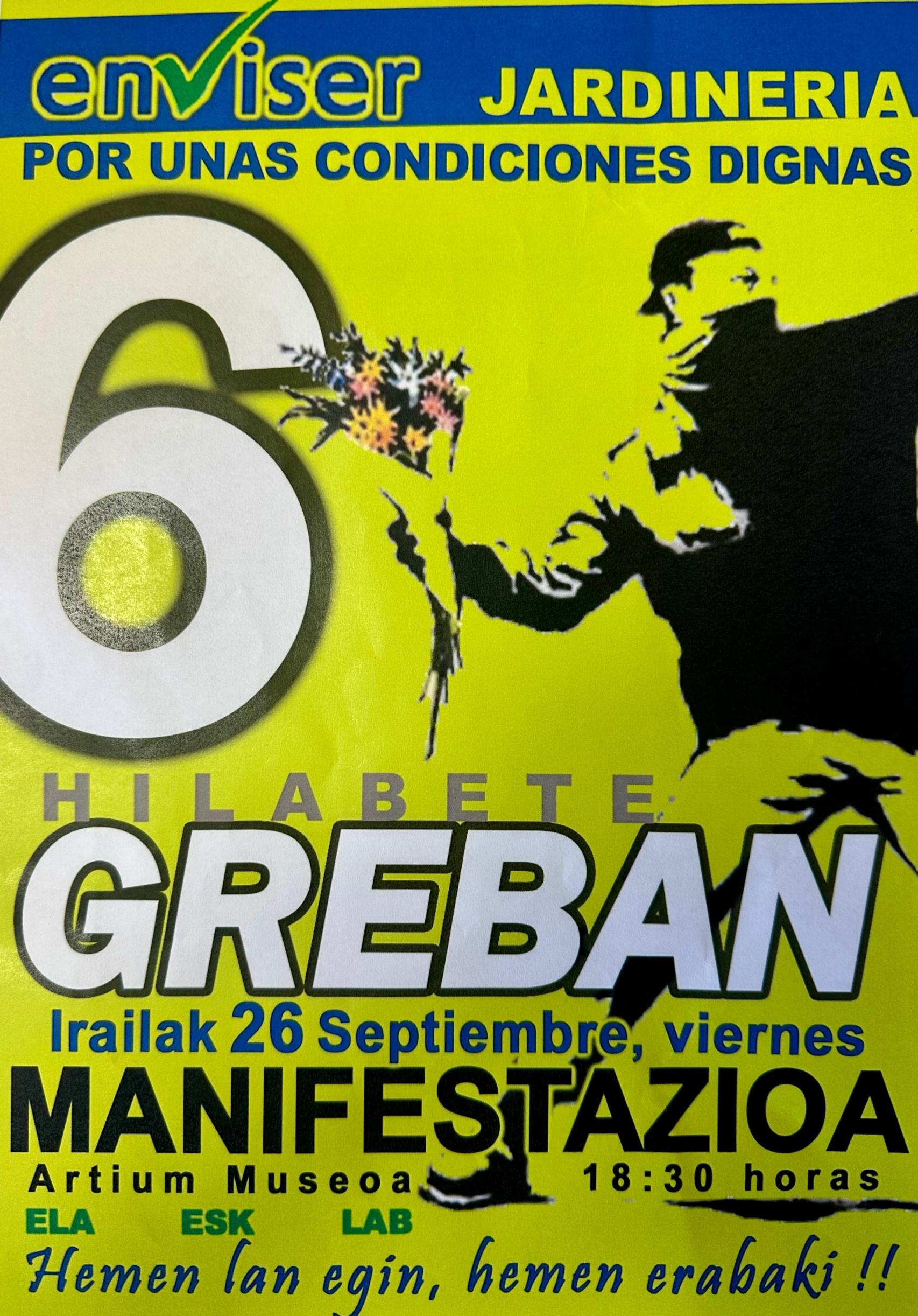 Cartel que anuncia la manifestación de este viernes 26 de septiembre a las 18.30 desde el Artium