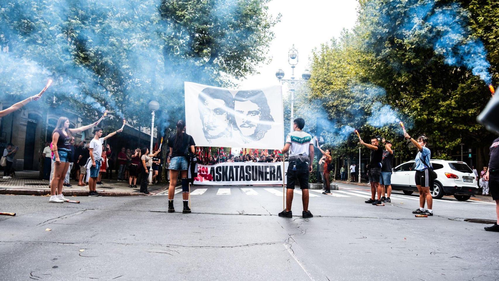 Manifestación de Ernai en homenaje a Txiki y Otaegi el pasado 14 de septiembre de 2025