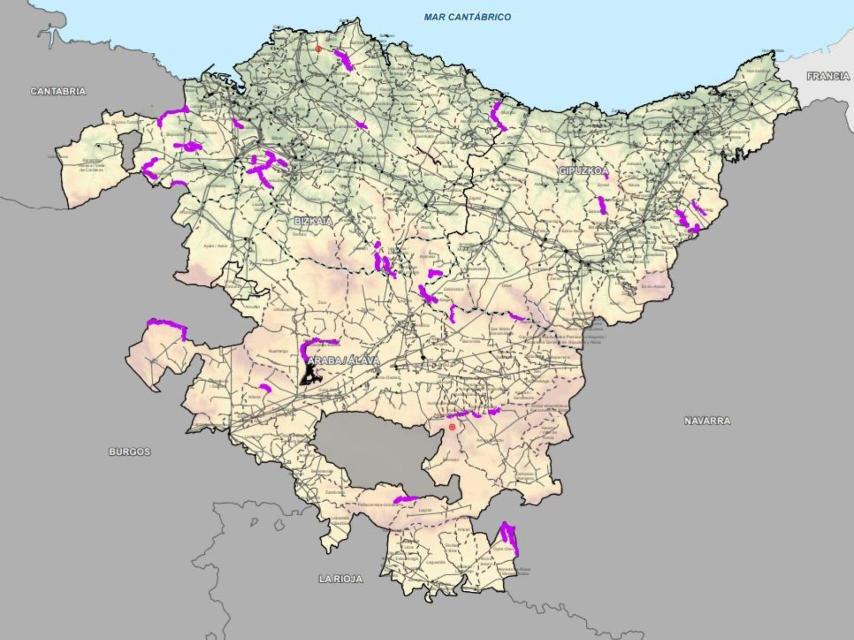 Zonas seleccionadas para la implantación de proyectos eólicos según el borrador del PTS