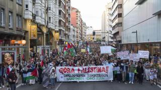 Los sindicatos vascos recuperan pulso social por Palestina: primer paro general en seis años