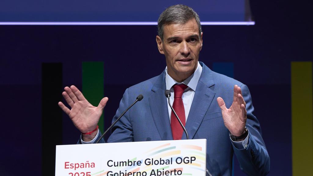 El presidente, Pedro Sánchez, en la Cumbre Global de la Alianza de Gobierno Abierto