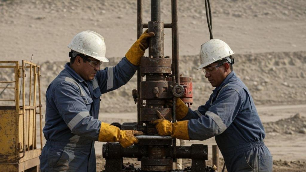 Trabajadores durante una jornada laboral en una minería de Chile.
