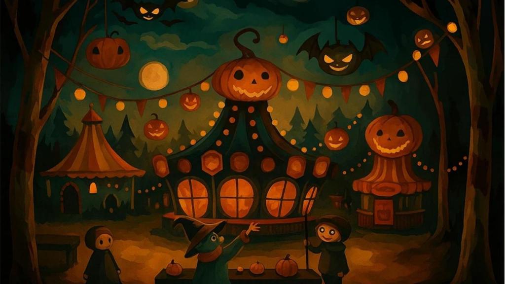 Ilustración otoñal de pintura por números como decoración