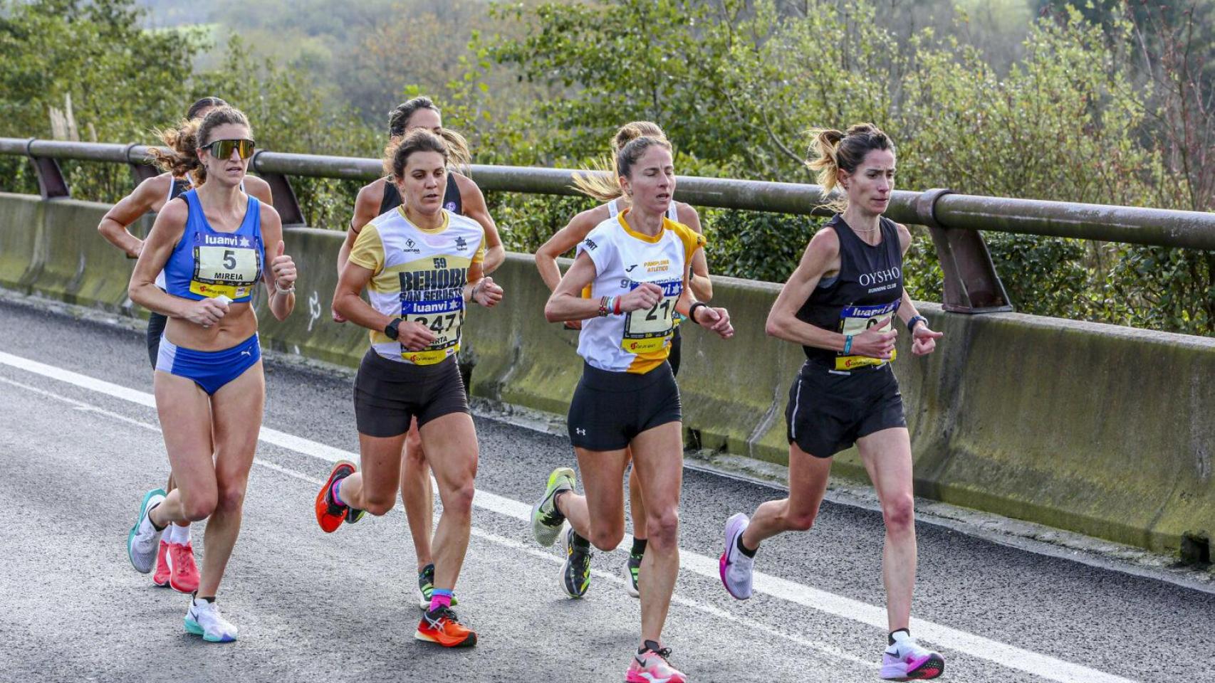 Un grupo de ‘runners’ durante una edición anterior de la Behobia-San Sebastián