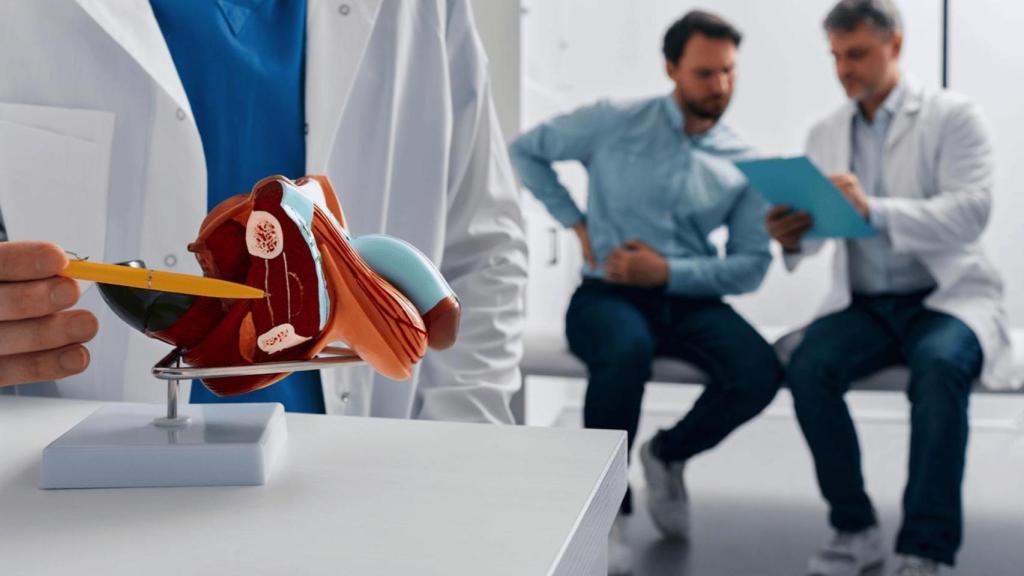 Un hombre en la consulta del urólogo