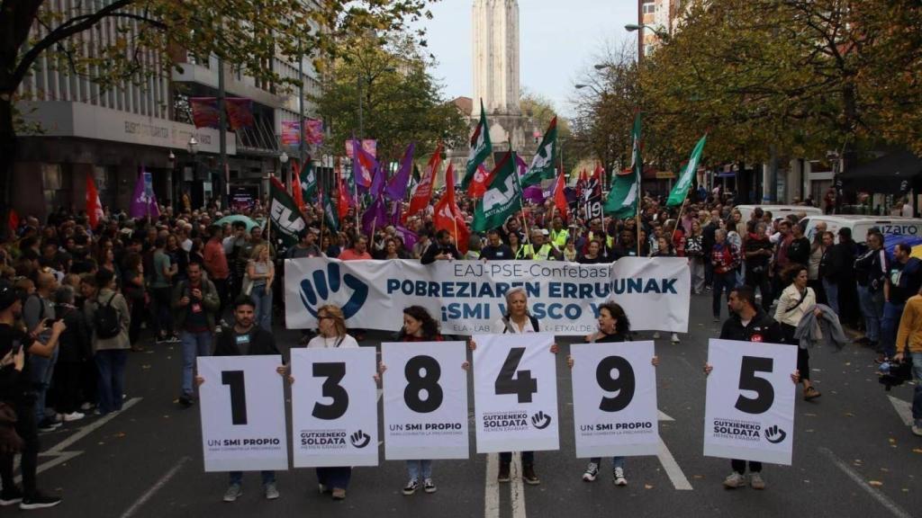 Imagen de la manifestación convocada este miércoles por el SMI vasco