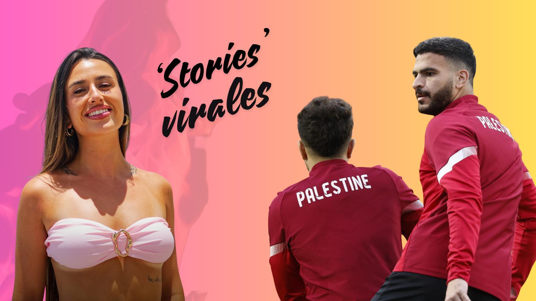 De izquierda a derecha: Olatz, de 'lidlt' y dos jugadores de la Selección de Palestina