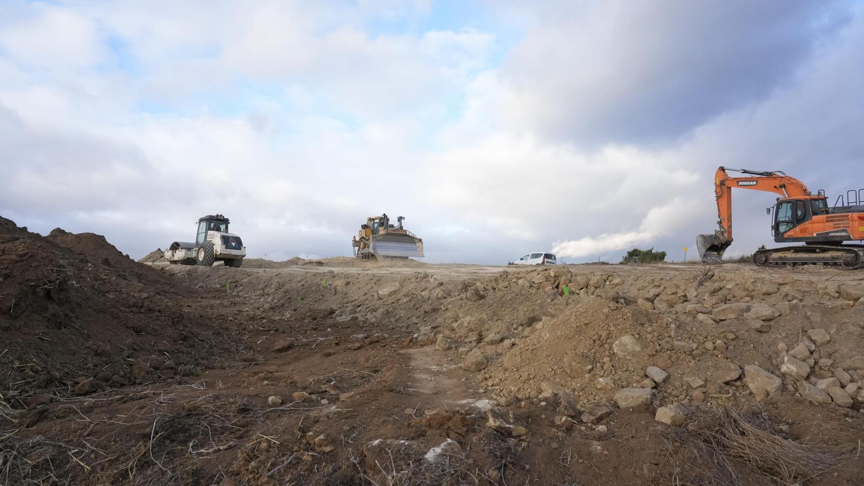Imagen del inicio de las obras del parque eólico de Labraza