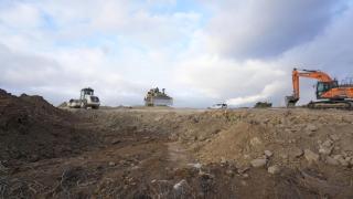 Imagen del inicio de las obras del parque eólico de Labraza