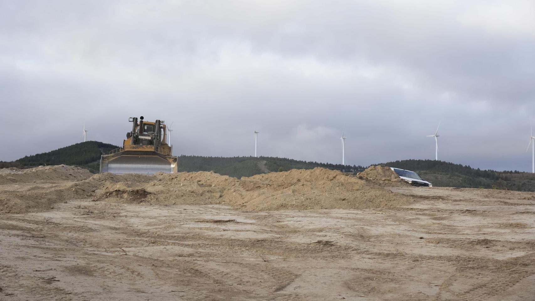 Imagen del inicio de las obras del parque eólico de Labraza