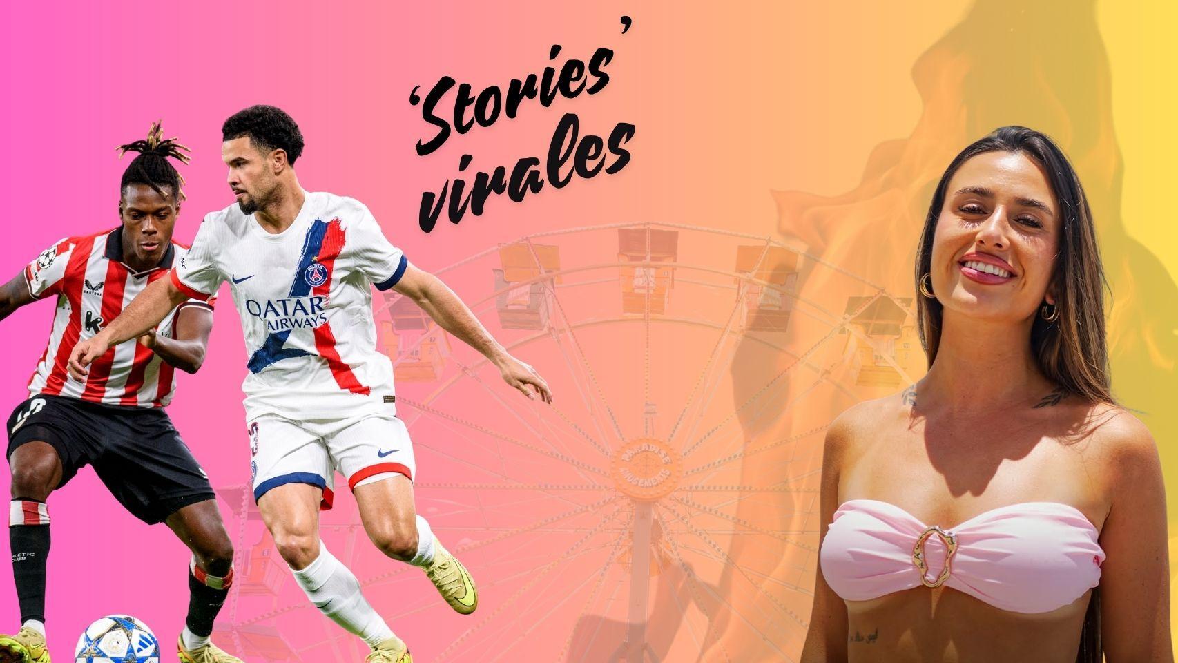 De izquierda a derecha: el encuentro de Champions entre el Athletic y el PSG y la concursante vasca de La isla de las Tentaciones