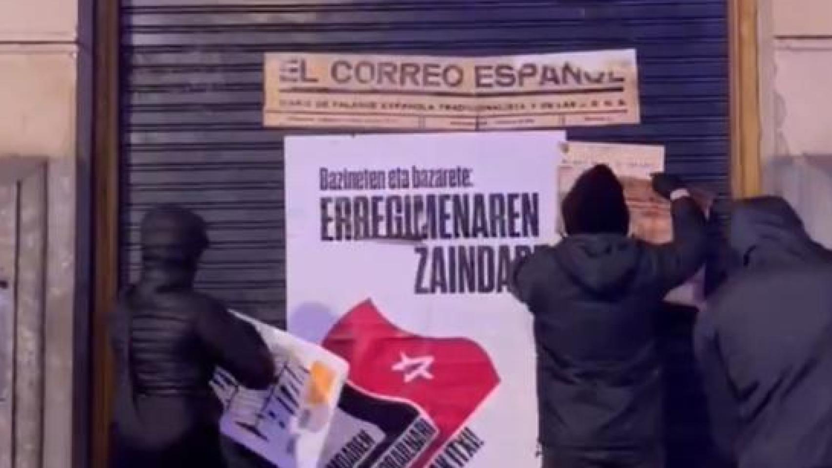 Ernai ataca la sede de El Correo de Bilbao y lo publica en sus redes sociales
