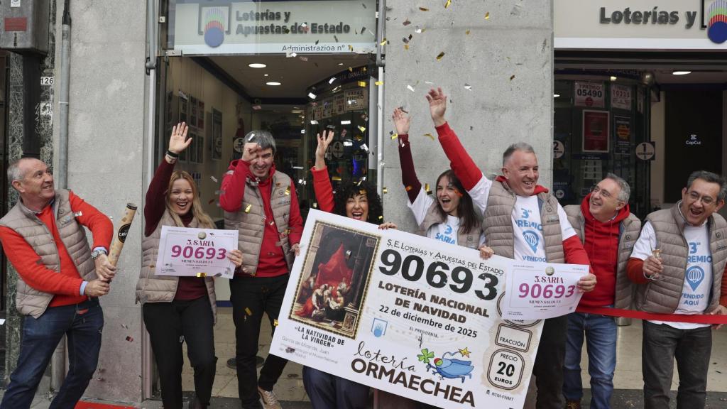 El 90.693, tercer premio de la Lotería de Navidad, cae en Bizkaia