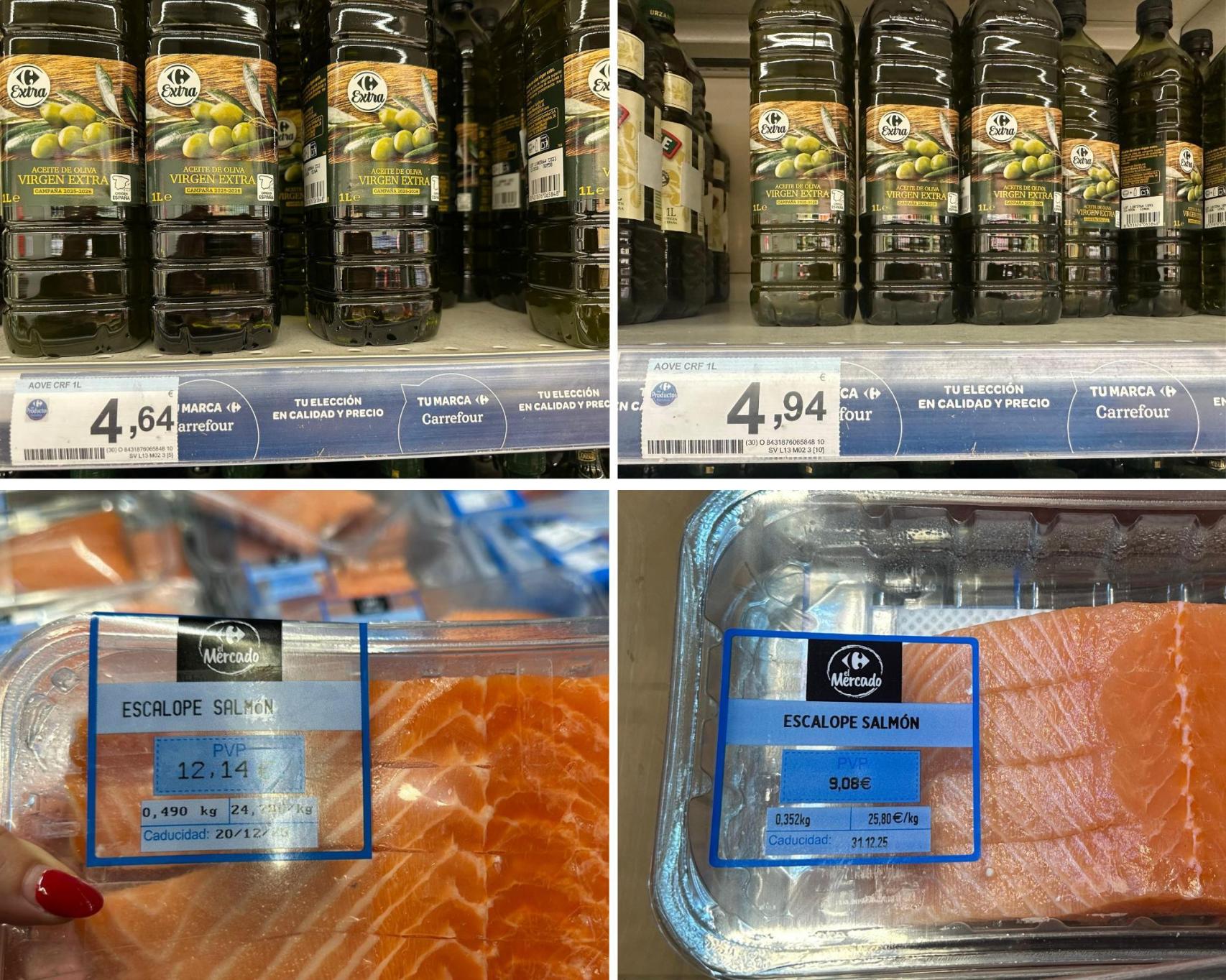 Evolución de los precios entre el 15 y el 23 de diciembre en productos típicos de fechas navideñas