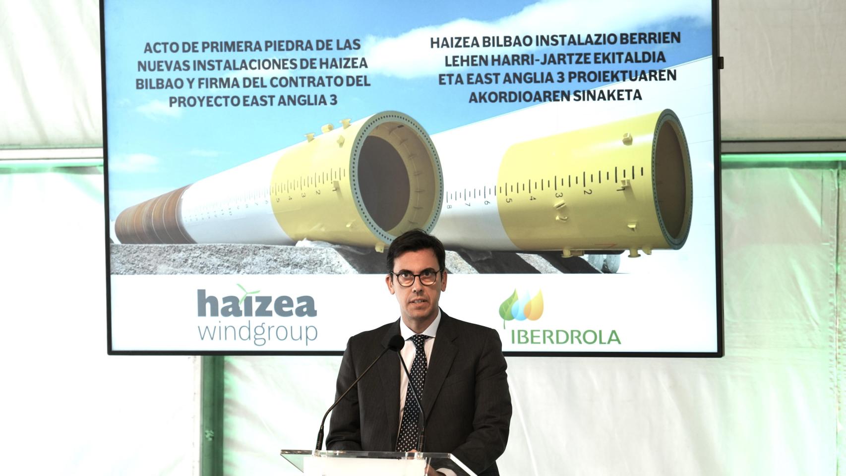 Dámaso Quintana, en la presentación de un contrato de Haizea Wind con Iberdrola / H. Bilbao E. Press