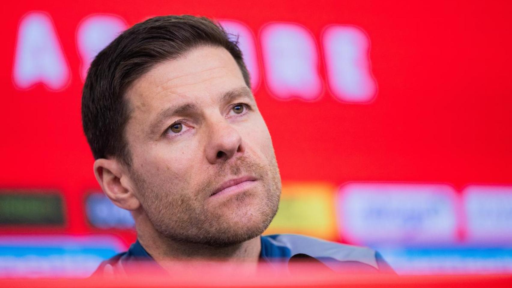 Xabi Alonso, durante una rueda de prensa esta temporada.