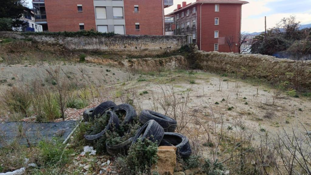 Situación actual de la parcela donde se encontraba el palacio tras su derrumbamiento a 15 de enero de 2026