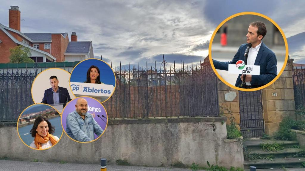 Entrada al solar donde se encontraba el palacio derrumbado en la calle San Nicolás número 11 en la localidad vizcaína de Getxo