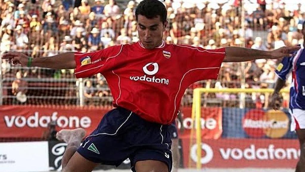 David Cordón, durante su etapa como jugador de la Selección Española de fútbol playa.