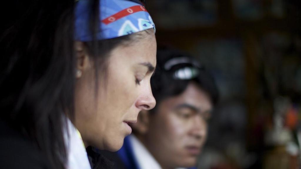 La alpinista, ingeniera y empresaria, Edurne Pasaban, en su ascensión al Everest en 2011