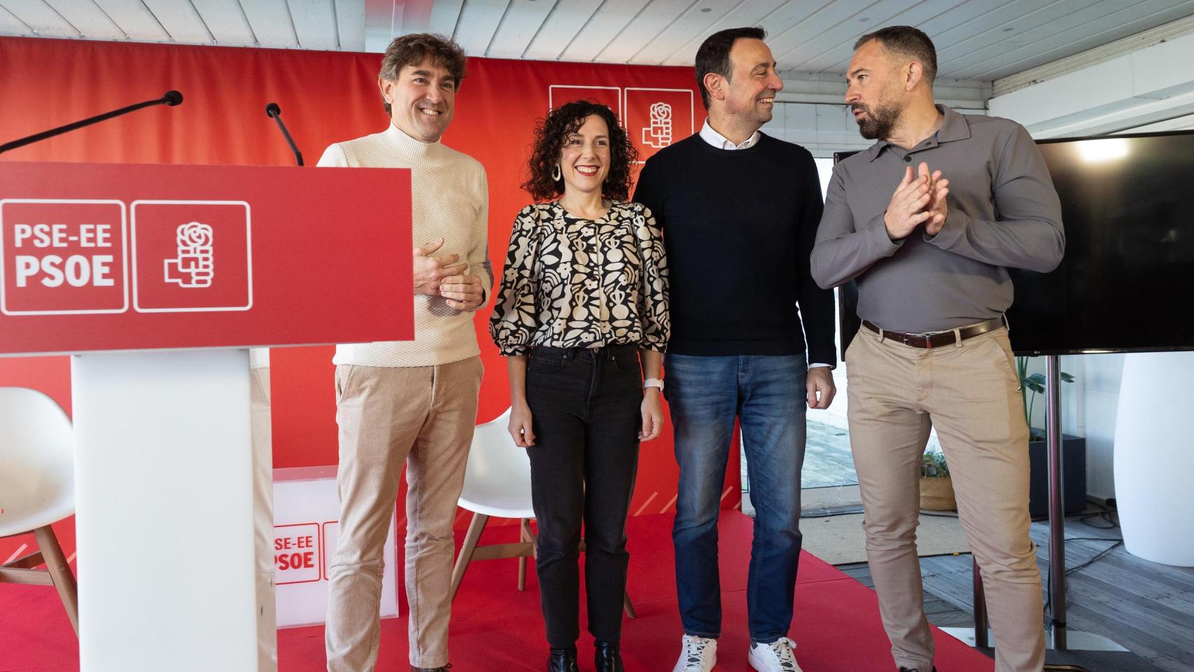 Jornada del PSE sobre Vivienda, con Eneko Andueza, Nora Abete, Denis Itxaso y Mikel Torres.