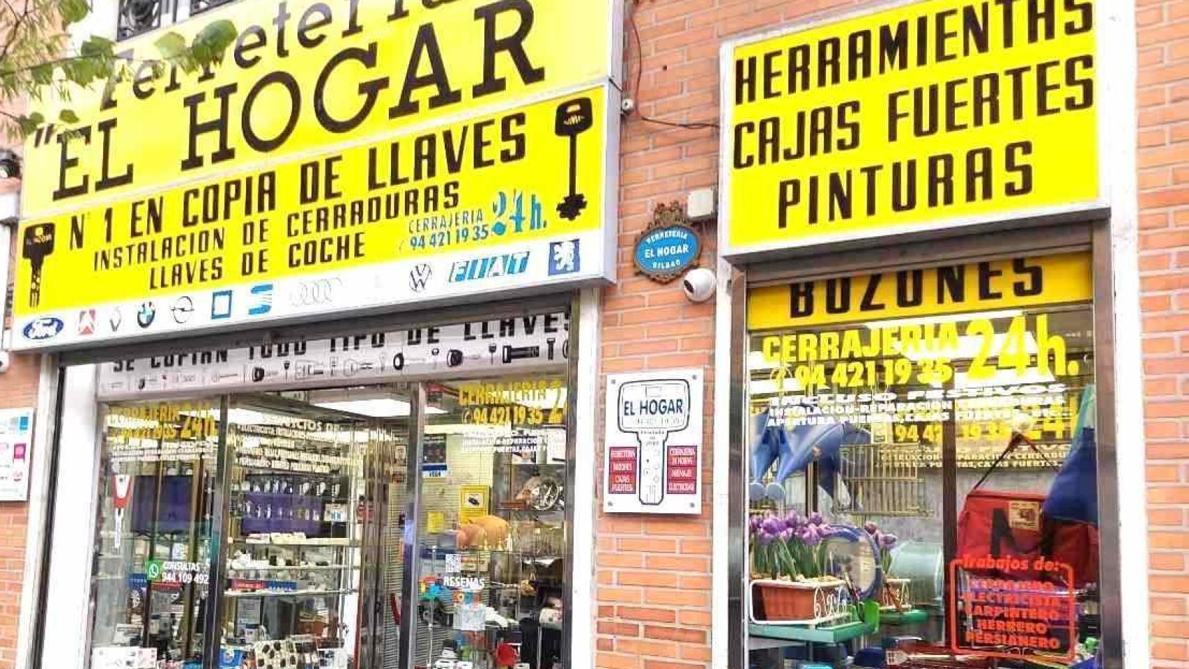 Ferretería y cerrajería El Hogar, en Bilbao.