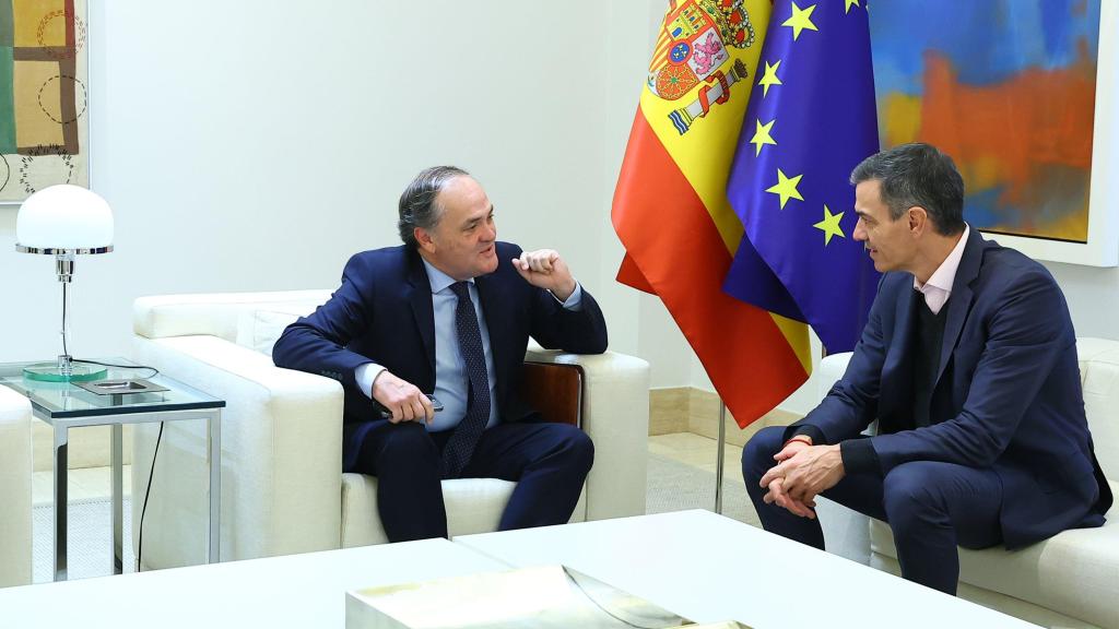 Aperribay y Sánchez, durante la última reunión en Moncloa.