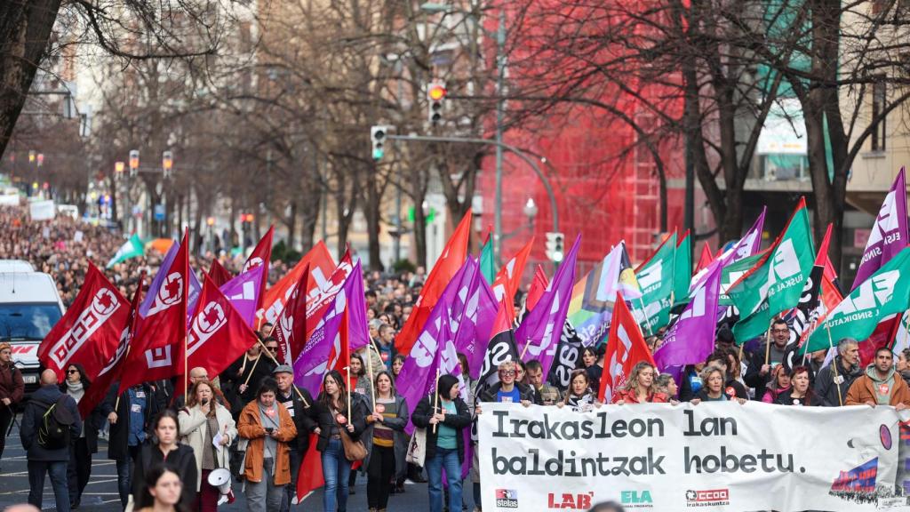 Imagen de una manifestación por la Educación pública vasca