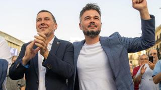 Arnaldo Otegi y Gabriel Rufián en un acto conjunto.