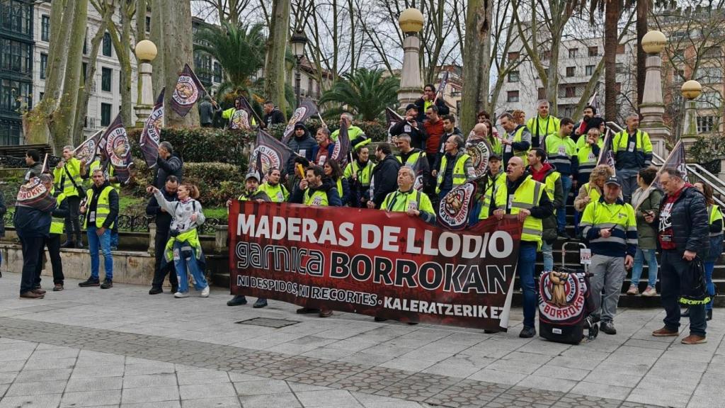 Movilización de los trabajadores de Maderas de Llodio en Bilbao, a 10 de febrero de 2026