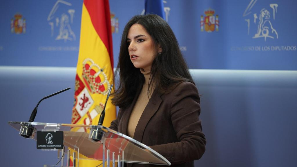 La portavoz de Vox en el Congreso, Pepa Millán, durante una rueda de prensa en el Congreso de los Diputados, a 2 de diciembre de 2025