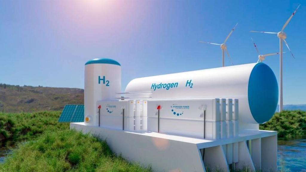 Recreación digital de una planta de hidrógeno