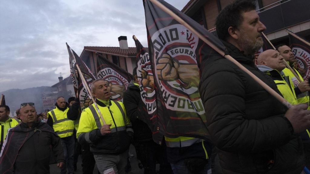 Trabajadores de la plantilla de Tubos Reunidos durante una manifestación
