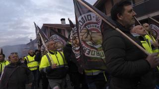 Trabajadores de la plantilla de Tubos Reunidos durante una manifestación