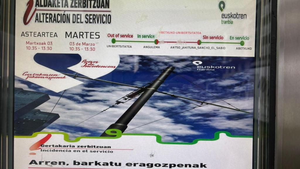 Alteraciones en el tranvía de Vitoria